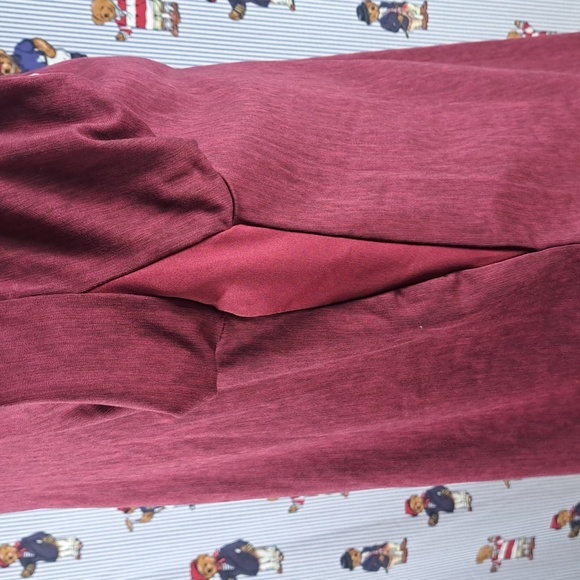 Nike Swoosh Dri-Fit embroidered LG Heather burgundy 1/4 zip athletic shirt - Picture 6 of 9